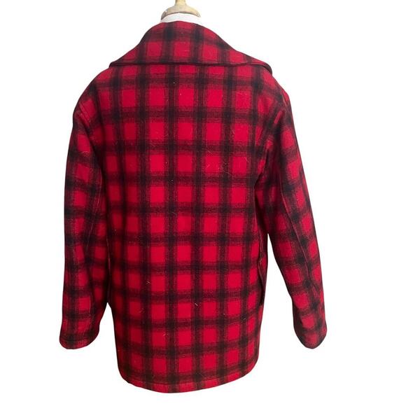WOOLRICH Vintage Wool Blend Men's Buffalo Plaid Coat - Size 40 - Picture 8 of 14